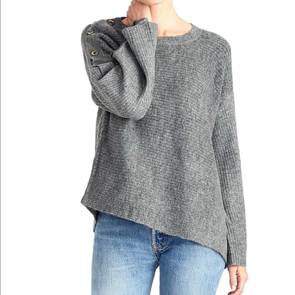 RACHEL by Rachel Roy grey asymmetric knit sweater